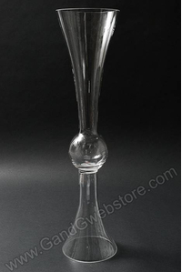 9" X 35.5" REVERSIBLE GLASS VASE CLEAR