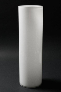 6" X 19.75" GLASS CYLINDER VASE WHITE