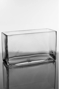 4" X 10" X 6" RECTANGULAR VASE CLEAR