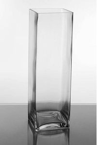 5" X 5" X 16" SQUARE VASE CLEAR