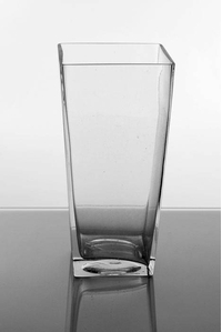 4" X 5" X 12" TAPERED SQUARE VASE CLEAR