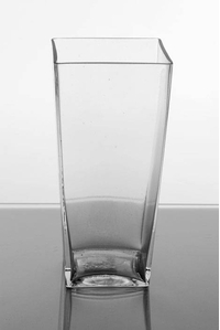 4" X 5" X 10" TAPERED SQUARE VASE CLEAR
