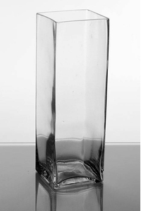 4" X 4" X 12" RECTANGULAR VASE CLEAR