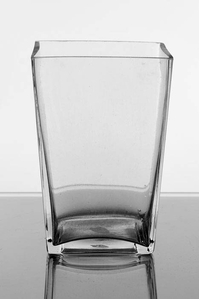 3" X 4" X 6" TAPERED SQUARE VASE CLEAR