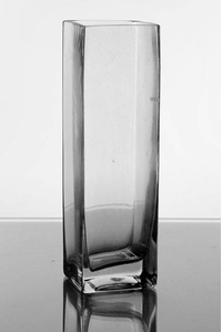 2.5" X 2.5" X 8" SQUARE VASE CLEAR