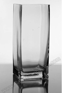 4" X 4" X 10" SQUARE VASE CLEAR