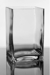5" X 5" X 8" SQUARE VASE CLEAR