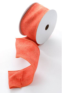 2.5" X 10YDS BURLAP WIRED RIBBON ORANGE