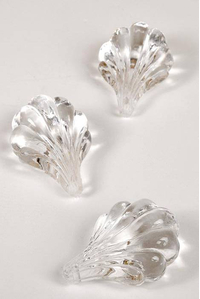 50MM SEA SHELL HANGING ORNAMENT CLEAR PKG/8