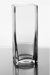 2.5" X 2.5" X 6" SQUARE VASE CLEAR