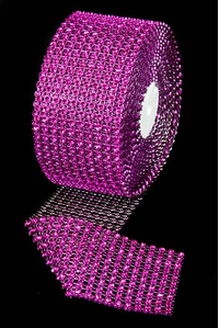 2.5" X 5YDS DIAMOND WRAP FUCHSIA