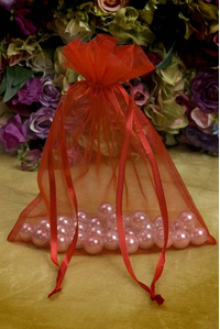 8" X 10" ORGANZA BAG  RED PKG/12