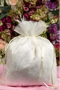 10" X 12" ORGANZA BAG IVORY PKG/12