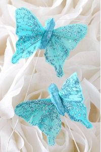 1.5" BUTTERFLY TURQUOISE PKG/12