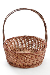 12" X 5" ROUND TWO TONE BASKET RED/BROWN