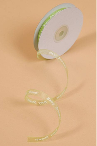 3/8" X 25YDS BABY SHOWER PRINT RIBBON GREEN