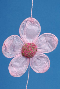 5" X 60" PAPER FLOWERS GARLAND LIGHT PINK