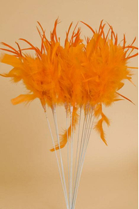 14" OWL FEATHER SPRAY ORANGE PKG/12