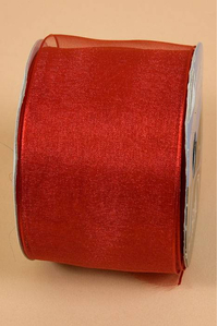 2.5" X 25YDS WIRED ENCORE SHEER RIBBON RED