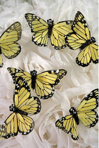 3" BUTTERFLY MONARCH YELLOW PKG/12