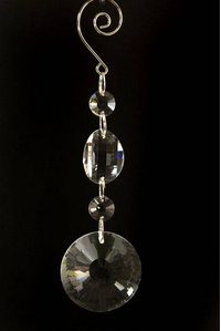 6.5" X 45MM CRYSTAL ROUND HANGING CLEAR