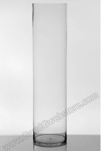 8" X 32" CYLINDER GLASS VASE CRYSTAL CLEAR CS/4