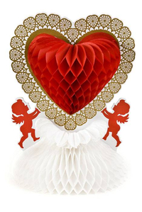 11" VALENTINE'S CENTERPIECE RED/WHITE/GOLD