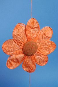 11" X 54" PAPER FLOWER GARLAND ORANGE