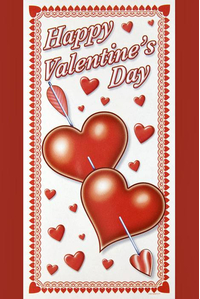 30" x 60" VALENTINE'S DAY DOOR COVER WHITE/RED