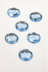 12MM ACRYLIC FLAT BACK FACETED RHINESTONE LIGHT BLUE PKG/96 APPROXIMATELY