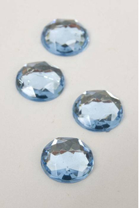 14MM ACRYLIC FLAT BACK FACETED RHINESTONE LIGHT BLUE PKG/80 APPROXIMATELY