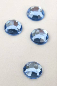 7MM ACRYLIC FLAT BACK FACETED RHINESTONE LIGHT BLUE PKG/192 APPROXIMATELY