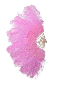 48" X 24" 18-SLICE OSTRICH FEATHER FAN PINK