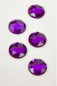 12MM ACRYLIC FLAT BACK FACETED RHINESTONE DARK PURPLE PKG/96 APPROXIMATELY