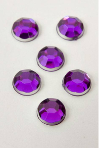 7MM ACRYLIC FLAT BACK FACETED RHINESTONE DARK PURPLE PKG/ 192 APPROXIMATELY