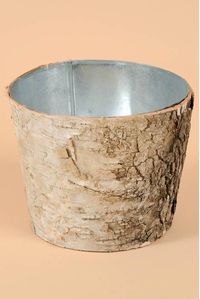 7" X 5.5" BIRCH POT W/ZINC NATURAL