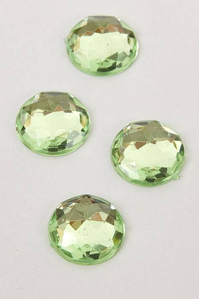 12MM ACRYLIC FLAT BACK FACETED RHINESTONE APPLE GREEN PKG/96 APPROXIMATELY