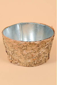 6.5" X 3.5" BIRCH POT W/ZINC NATURAL