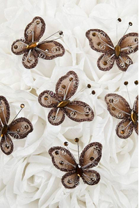 2" WIRED DECORATION BUTTERFLY BROWN PKG/20