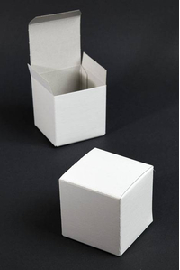 3" X 3" X 3" ONE PIECE BOX WHITE PKG/25