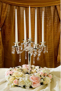 17.5" CANDLE HOLDER 5 LITE SILVER PLATED