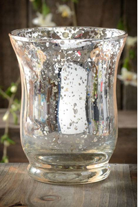 3.75" MERCURY GLASS CANDLE HOLDER SILVER
