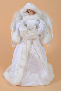 16" ANGEL W/HOOD & HAND WARMER WHITE