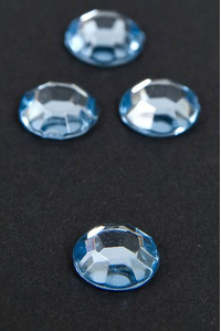 8MM ACRYLIC ROUND RHINESTONES LIGHT BLUE (APPR. 150 PCS)