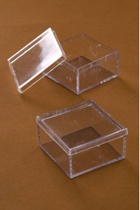 1.75" X 1.75" X 1" SQUARE BOX CLEAR PKG/12