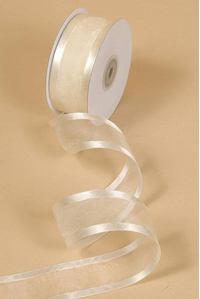 ORGANZA SATIN EDGE RIBBON - IVORY #02