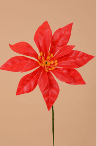 7" PLASTIC POINSETTIA W/SOFT WIRE RED PKG/100