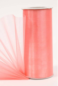 6" X 25YDS ORGANZA LIGHT CORAL