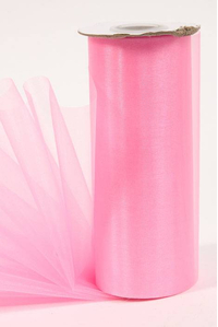 6" X 25YDS ORGANZA HOT PINK