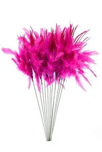 14" OWL FEATHER SPRAY HOT PINK PKG/12